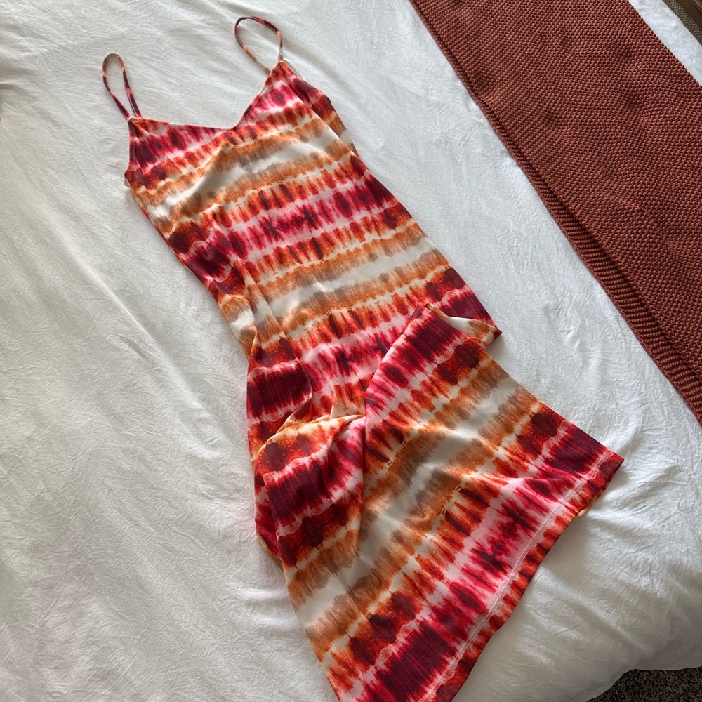 Zara Vibrant Tie-Dye Spaghetti Strap Dress